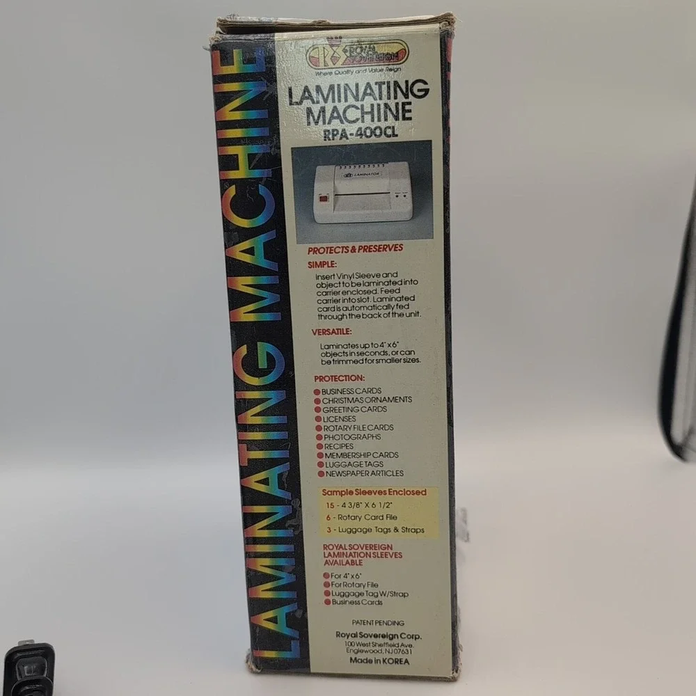 Laminating Machine RPA-400CL 1993 Protects & Preserves w/ Sheets - Laminator Vtg